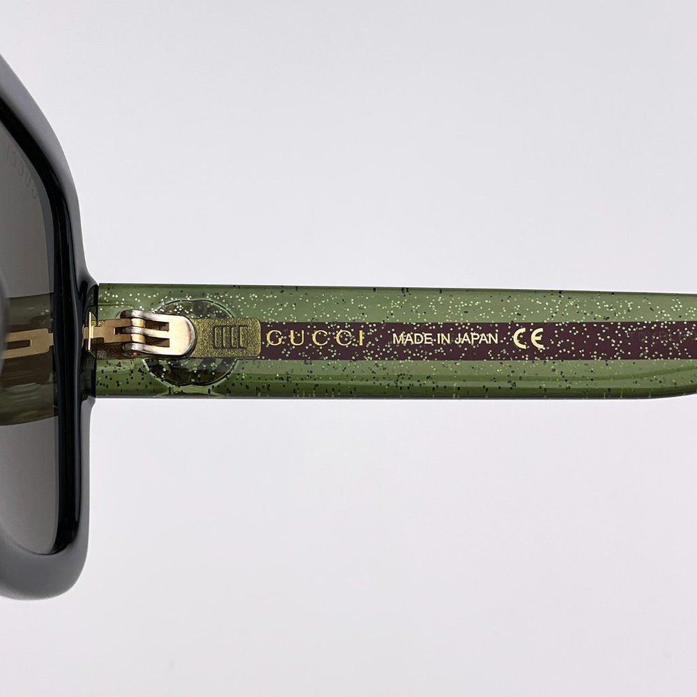 GUCCI WEB GG0036SN 002 Sunglasses Black Green Red Square Women - Picture 6 of 10
